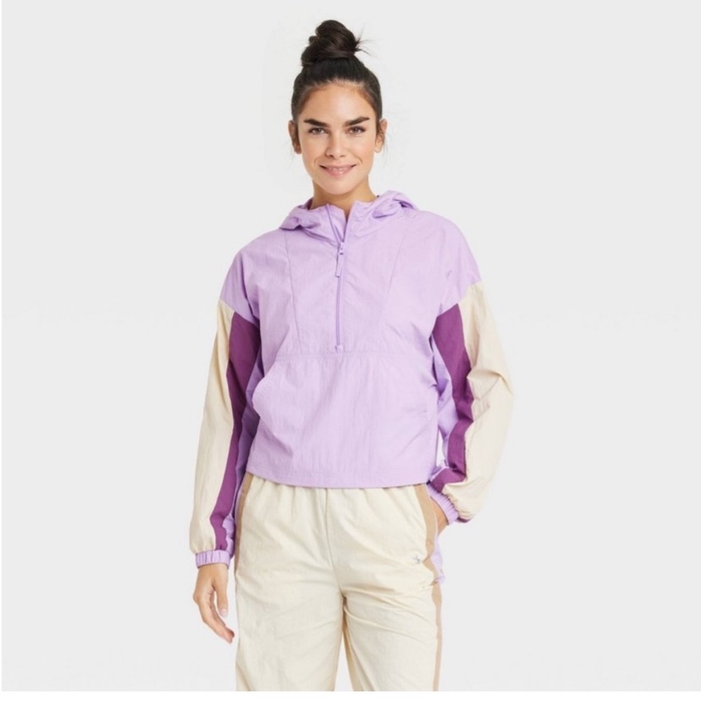 Women's Pullover Windbreaker Cropped - JoyLab Light Purple Medium